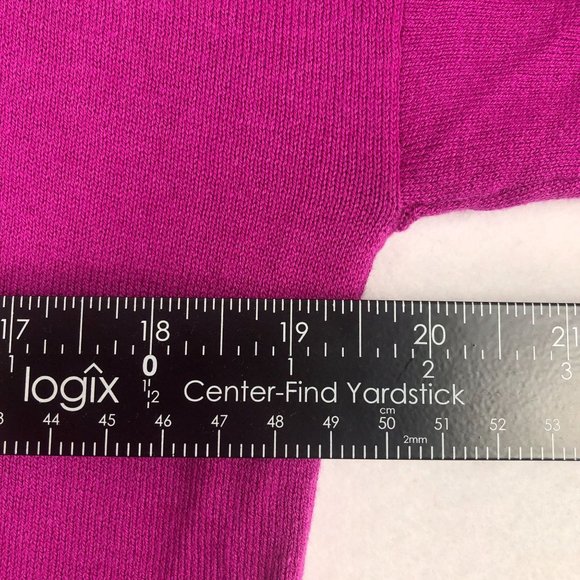 INC International Concepts Women's Size Medium Fuchsia Pink V-Neck Knit Sweater - Picture 5 of 9